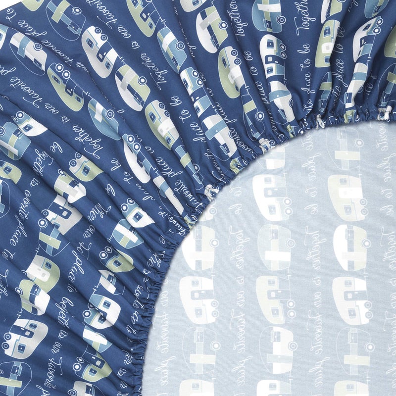 The Lakeside Collection Our Favorite Place is Together Bedding Sheet Set with Pillowcases - Queen - 4 Pieces ,Blue - Image 2